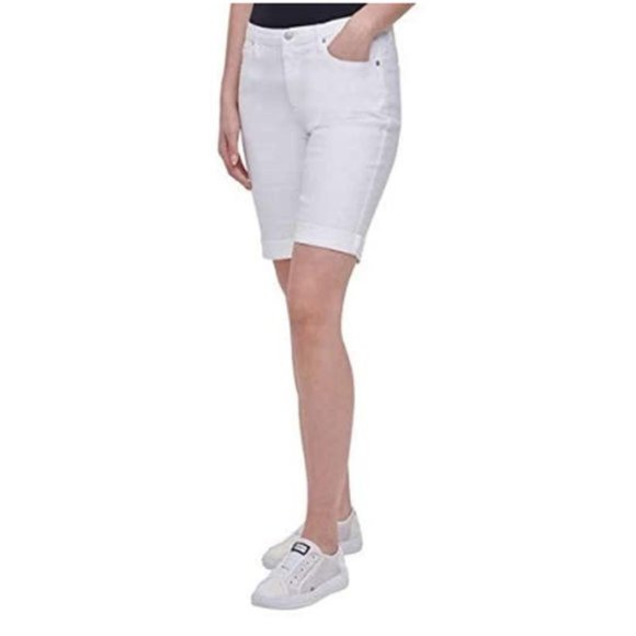 DKNY White Bermuda Shorts, Cotton Blend, 16, NWT - Picture 4 of 9